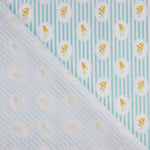 Percal imprimé médaillon floral vert d'eau - Ribes y Casals