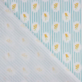 Percal imprimé médaillon floral vert d'eau - Ribes y Casals