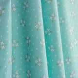 Percal imprimé bouquets blanc vert eau - Ribes y Casals