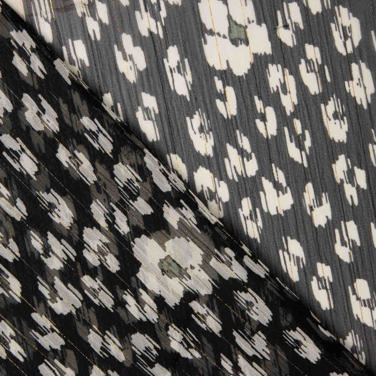 Mousseline de polyester froissée – Clair de lune avec lurex - Ribes y Casals