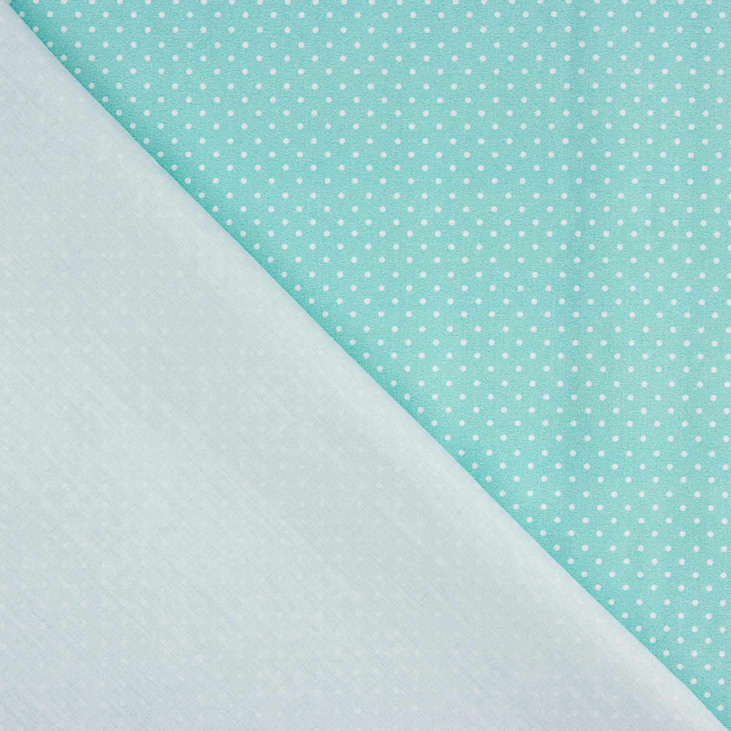 Percal imprimé à pois blancs et vert d'eau - Ribes y Casals