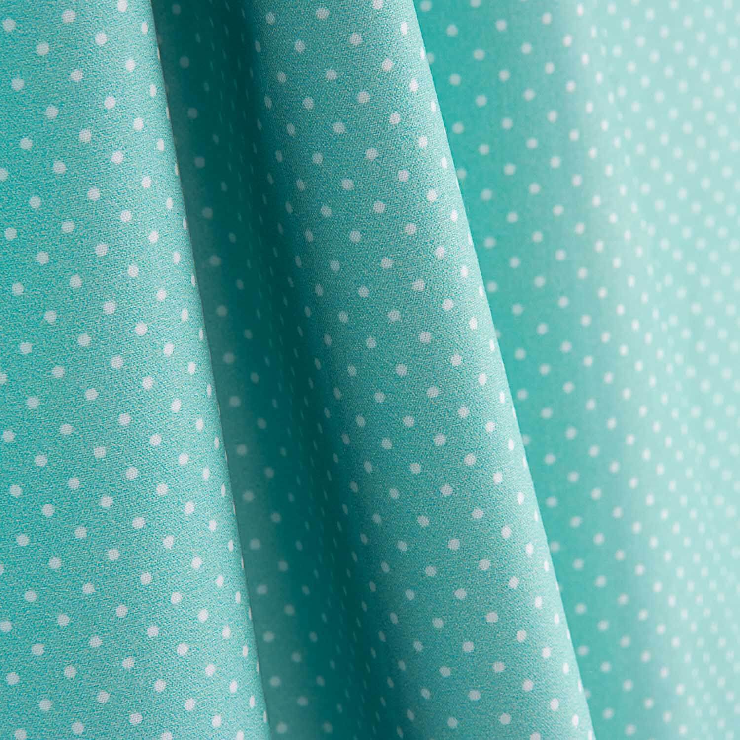 Percal imprimé à pois blancs et vert d'eau - Ribes y Casals