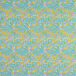 Percal imprimé floral vert d'eau et jaune - Ribes y Casals