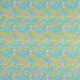 Percal imprimé floral vert d'eau et jaune - Ribes y Casals