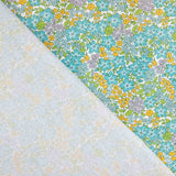 Percal imprimé floral vert d'eau et jaune - Ribes y Casals