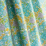 Percal imprimé floral vert d'eau et jaune - Ribes y Casals