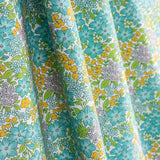 Percal imprimé floral vert d'eau et jaune - Ribes y Casals