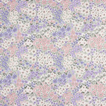 Percal imprimé guirlande lilas et rose - Ribes y Casals