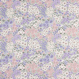 Percal imprimé guirlande lilas et rose - Ribes y Casals