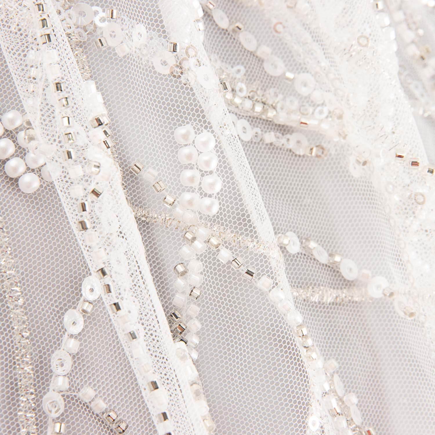 Robe de mariée en tulle blanc avec branches dégradées et strass « Elegance » - Ribes y Casals