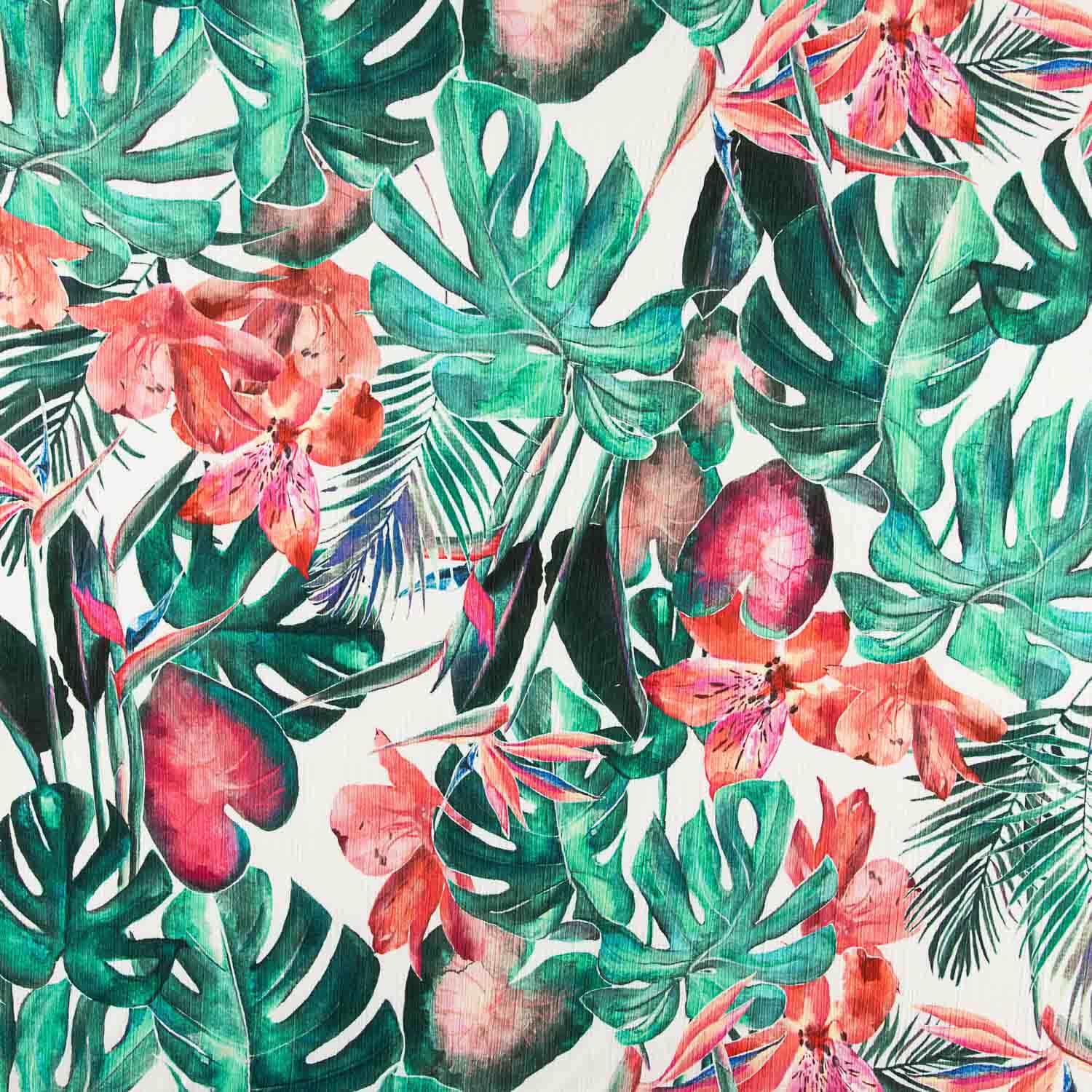 Viscose Bambula à imprimé Tropical Vert - Ribes y Casals