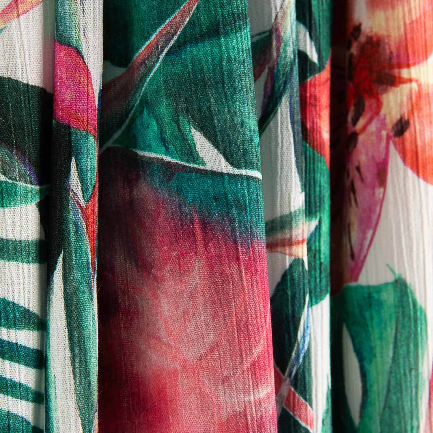 Viscose Bambula à imprimé Tropical Vert - Ribes y Casals