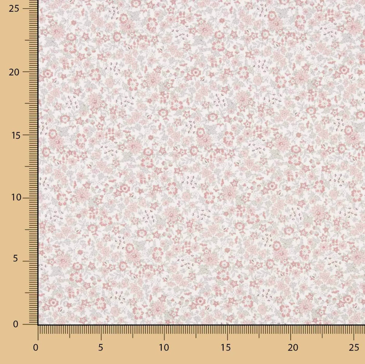 Batiste de coton à fleurs rose poudré - Ribes y Casals