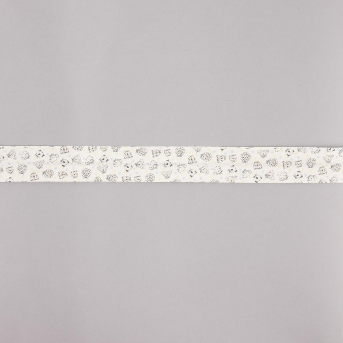 Biais en coton biologique zoo bleu-vert 18 mm - Ribes y Casals