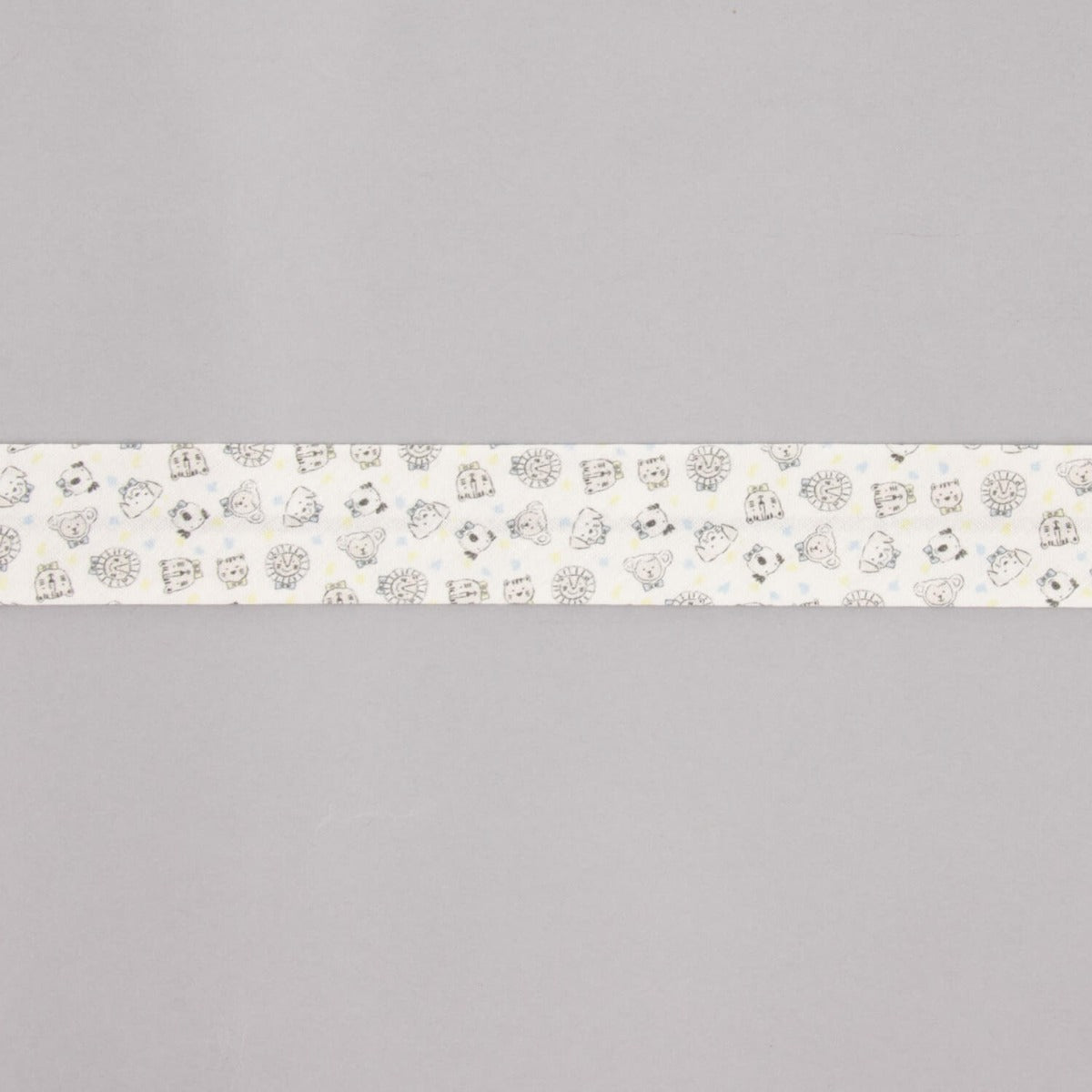 Biais en coton biologique Zoo bleu-vert 30 mm - Ribes y Casals