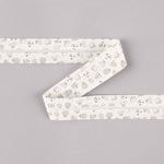 Biais en coton biologique Zoo bleu-vert 30 mm - Ribes y Casals