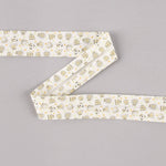 Biais en coton biologique Zoo orange-vert 30 mm - Ribes y Casals