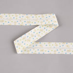 Biais en coton biologique chiots étoiles bleu-vert 30 mm - Ribes y Casals