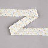 Biais en coton biologique chiots étoiles bleu-vert 30 mm - Ribes y Casals