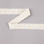 Biais en coton biologique étoiles de chiots bleu-orange 18 mm - Ribes y Casals