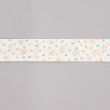 Biais en coton biologique chiots étoiles bleu-orange 30 mm - Ribes y Casals