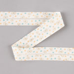 Biais en coton biologique chiots étoiles bleu-orange 30 mm - Ribes y Casals