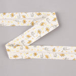 Biais en coton biologique Cochons et chatons orange-gris 30 mm - Ribes y Casals