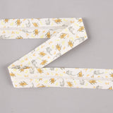 Biais en coton biologique Cochons et chatons orange-gris 30 mm - Ribes y Casals