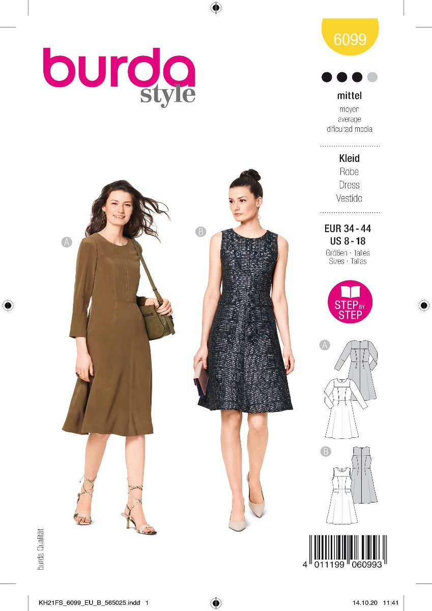Patrón Burda 6099 Vestidos - Ribes y Casals