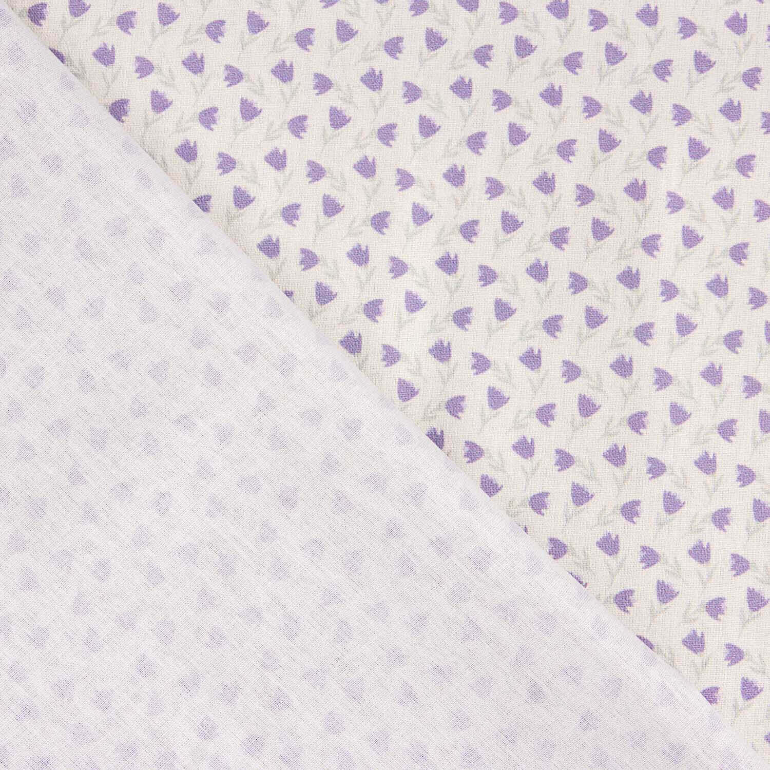 Percal imprimé tulipes lilas - Ribes y Casals