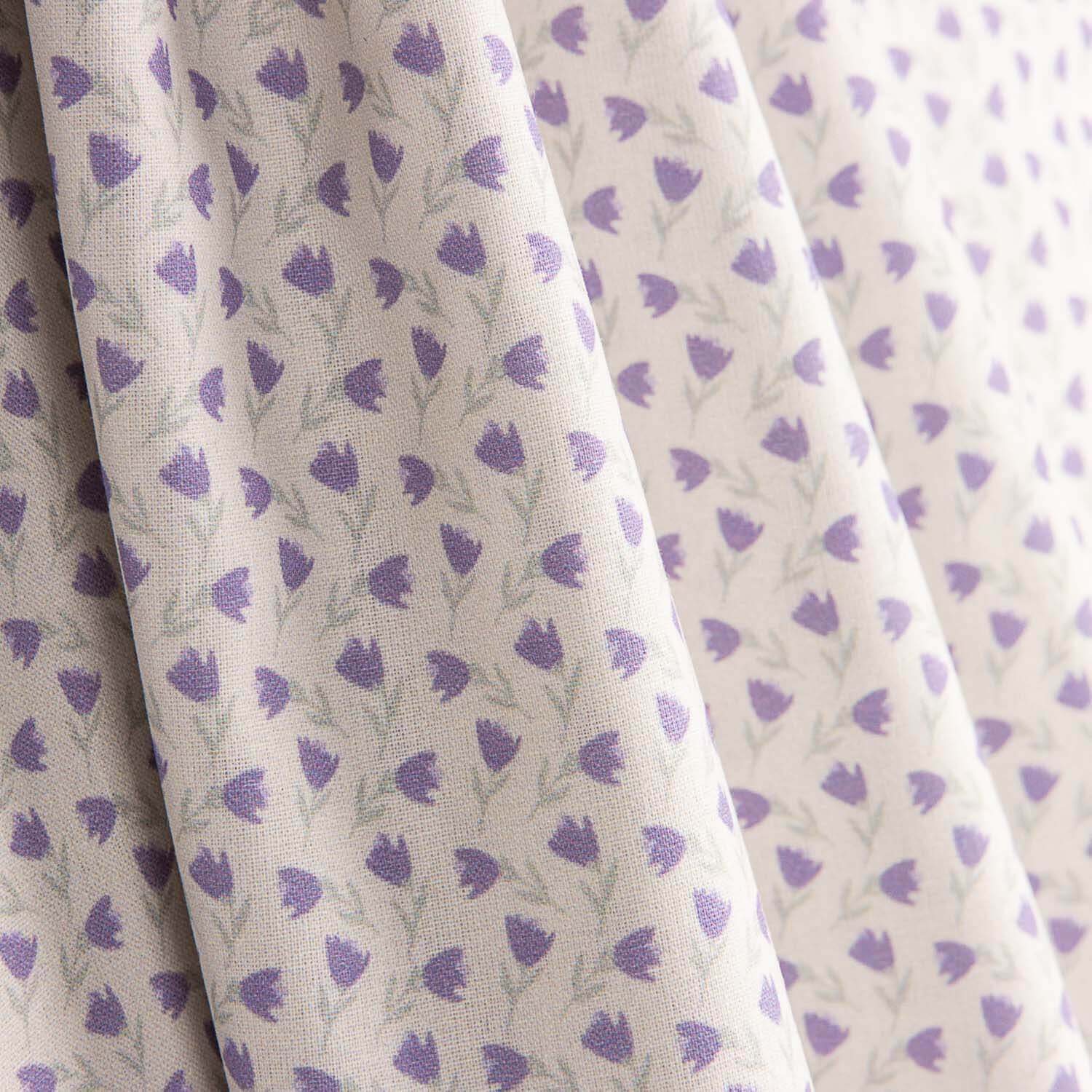 Percal imprimé tulipes lilas - Ribes y Casals