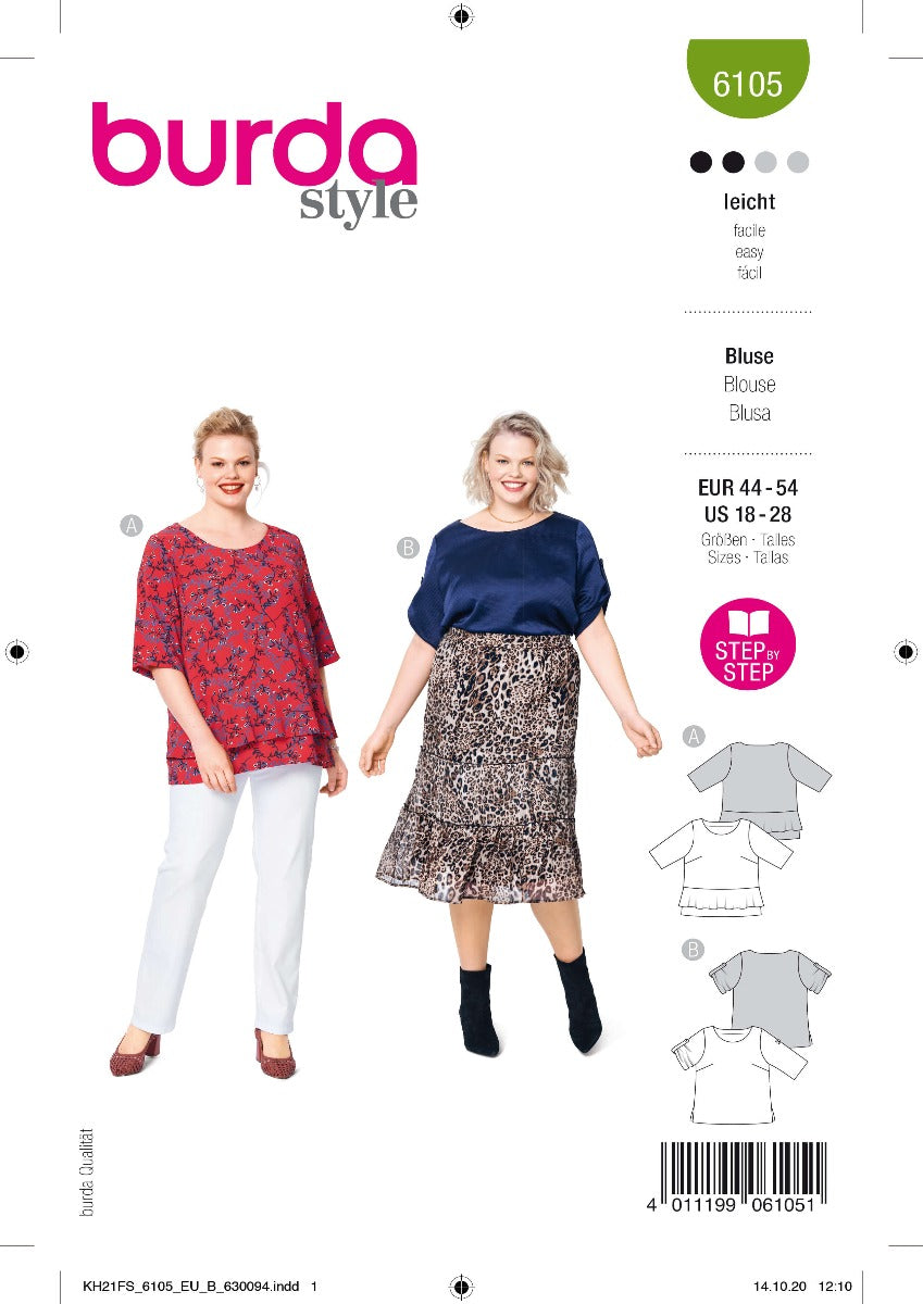 Patrón Burda 6105 Blusas - Ribes y Casals