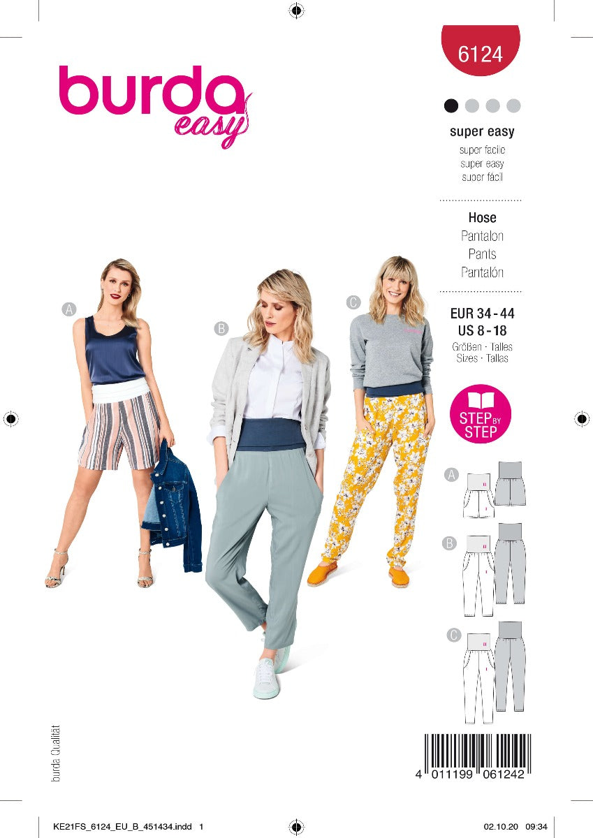 Patrón Burda 6124 Pantalones - Ribes y Casals