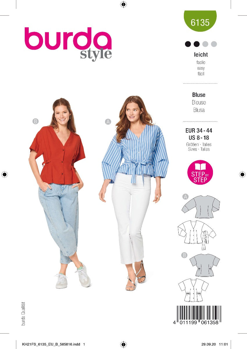 Patrón Burda 6135 Blusa - Ribes y Casals