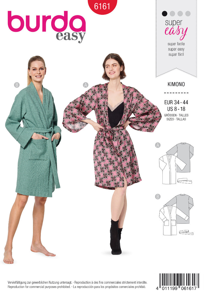 Patron de Couture Burda 6161 Kimono - Ribes y Casals