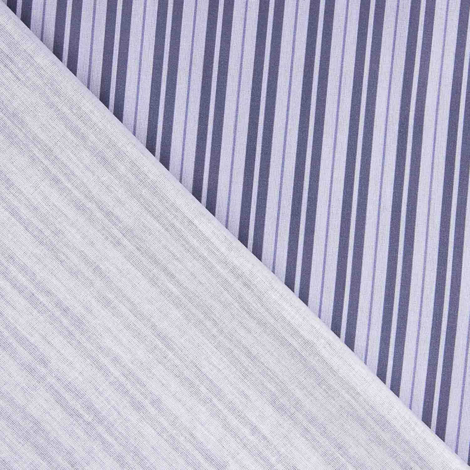 Percal imprimé à rayures lilas - Ribes y Casals