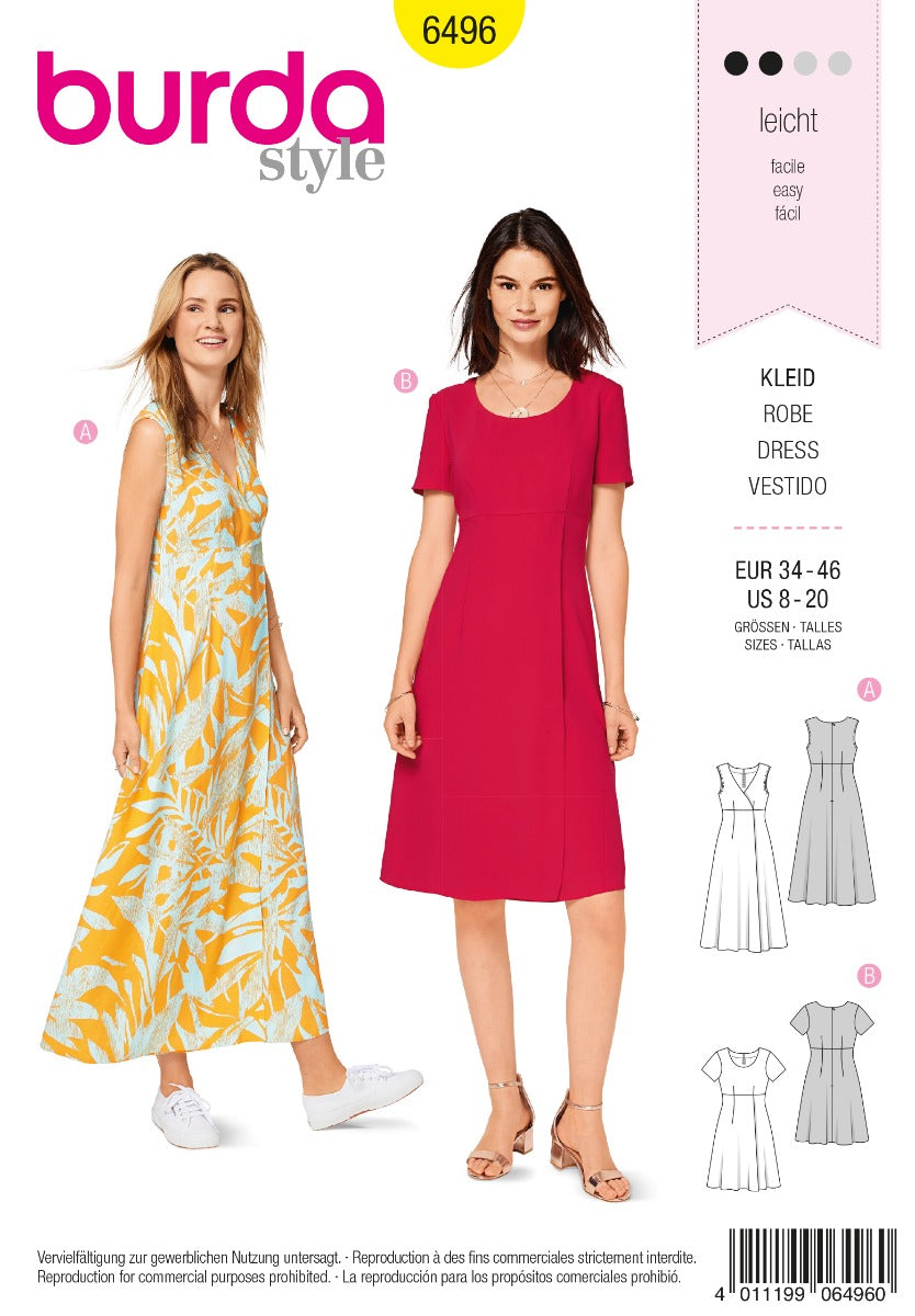 Patron de Couture Burda 6496 Robe - Ribes y Casals