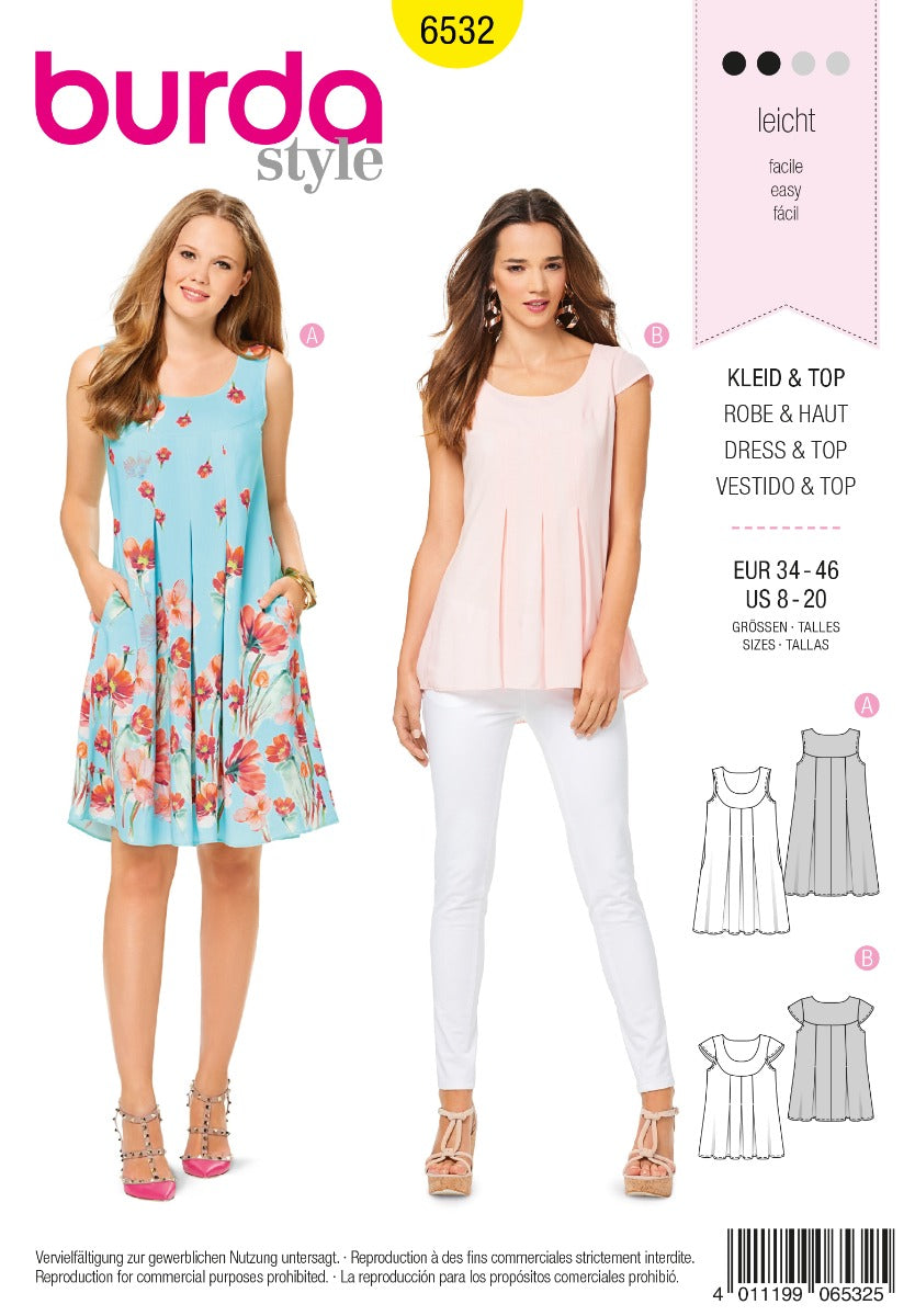 Patron de Couture Burda 6532 Robe et Top - Ribes y Casals