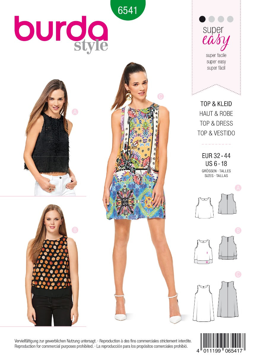 Patron de Couture Burda 6541 Robe et Top - Ribes y Casals