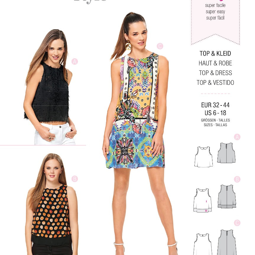 Patron de Couture Burda 6541 Robe et Top - Ribes y Casals