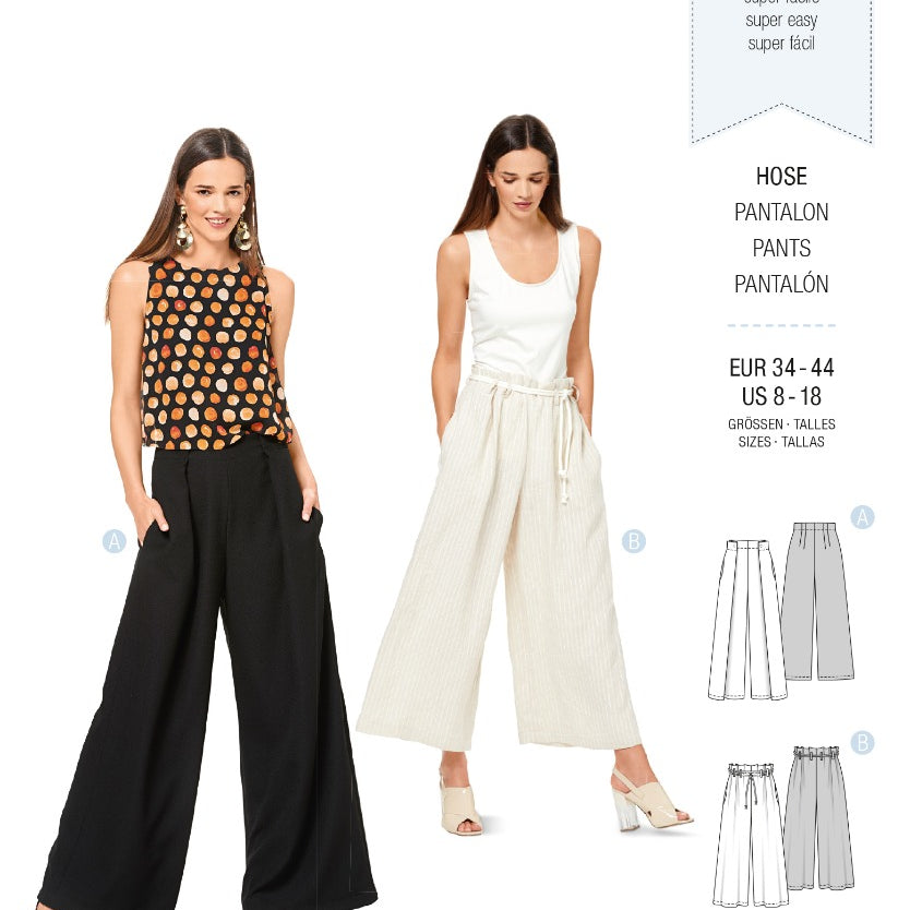 Patron de Couture Burda 6544 Pantalons - Ribes y Casals