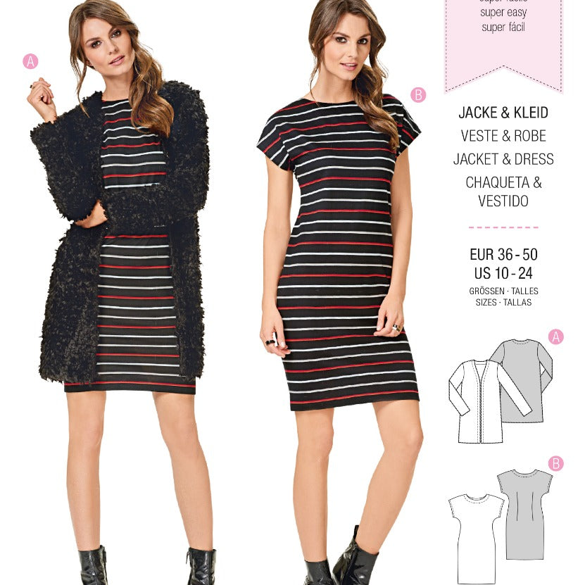 Patron de Couture Burda 6608 Veste et robe - Ribes y Casals