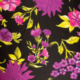 Maxi Satin Imprimé Fleur Violette - Ribes y Casals