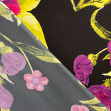 Maxi Satin Imprimé Fleur Violette - Ribes y Casals