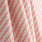 Percal imprimé floral diagonal rose - Ribes y Casals