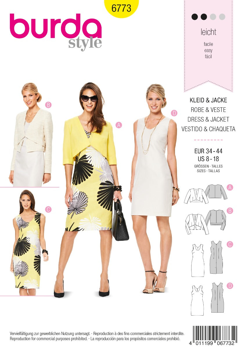 Patron de Couture Burda 6773 Veste et robe - Ribes y Casals