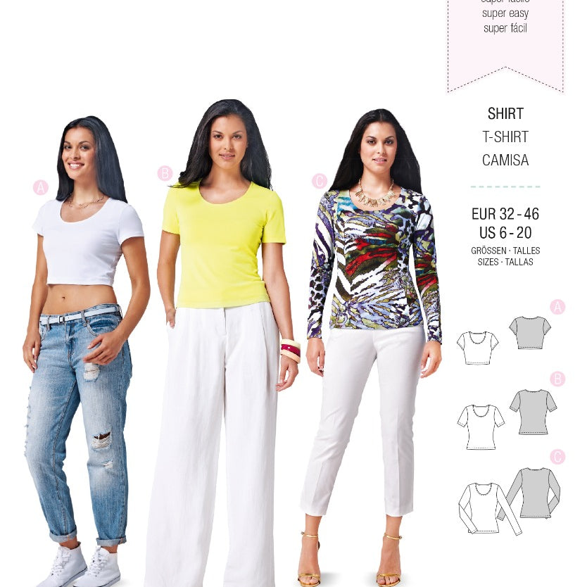 Patron de Couture Burda 6820 Chemise - Ribes y Casals