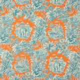 Popeline de coton imprimé jungle exotique orange - Ribes y Casals
