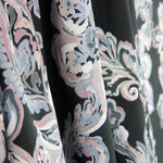 Satin de viscose cachemire imprimé floral bleu et rose - Ribes y Casals