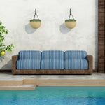 Retal Lona Exterior Teflón Raya Azul Pequeña 55x320 cm - Ribes y Casals